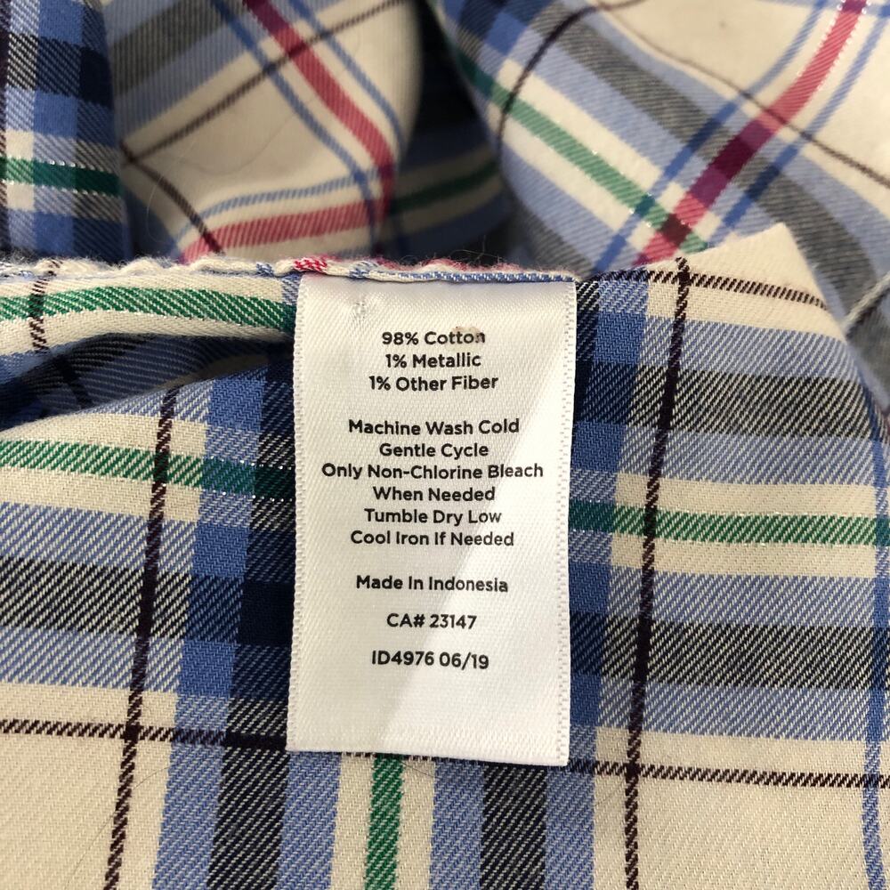 Talbots Plaid Shirt Women's Size Large Long Sleeve - Picture 7 of 7
